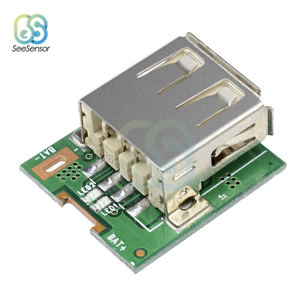 

2Pcs 5V Step Up Power Supply Module Lithium Battery Charging Protection Board Boost Converter Light Display USB DIY Charger