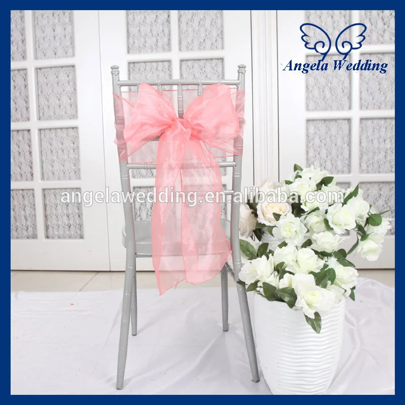 

SH013B cheap wedding coral organza chair sash need other color, pls choose from color chart, then leave a message