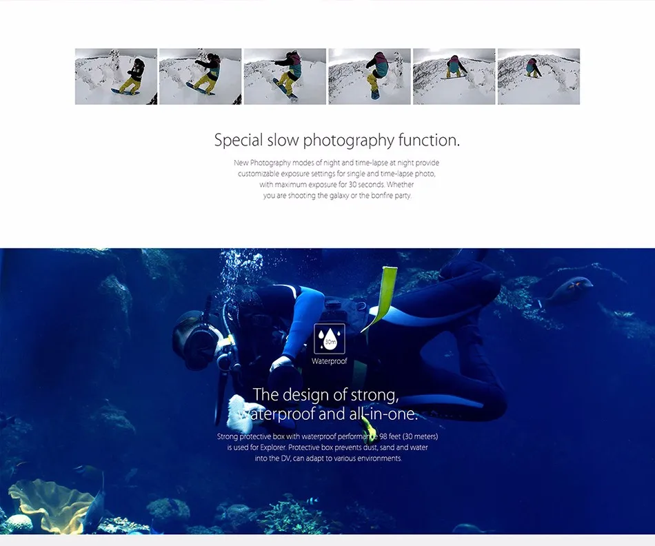 ELEPHONE ELE CAM EXPLOYER WIFI ALIWINNER V3 2 INCH TFT LCD 4K 15FPS WATERPROOF ACTION SPORT CAMERA 07
