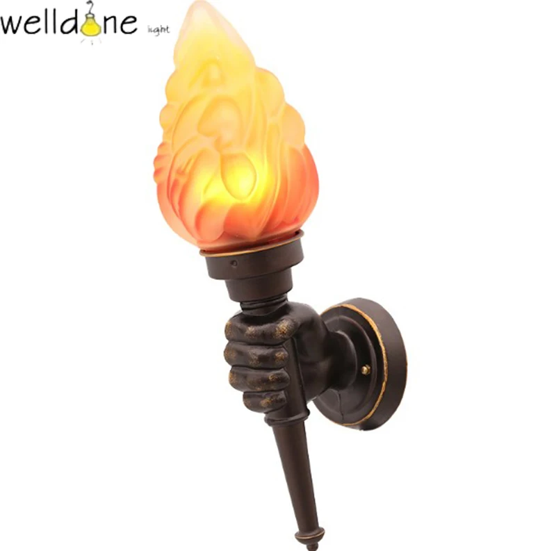 

LED water proof alluminum torch flame wall lamp for garden europea style good quality free shipping