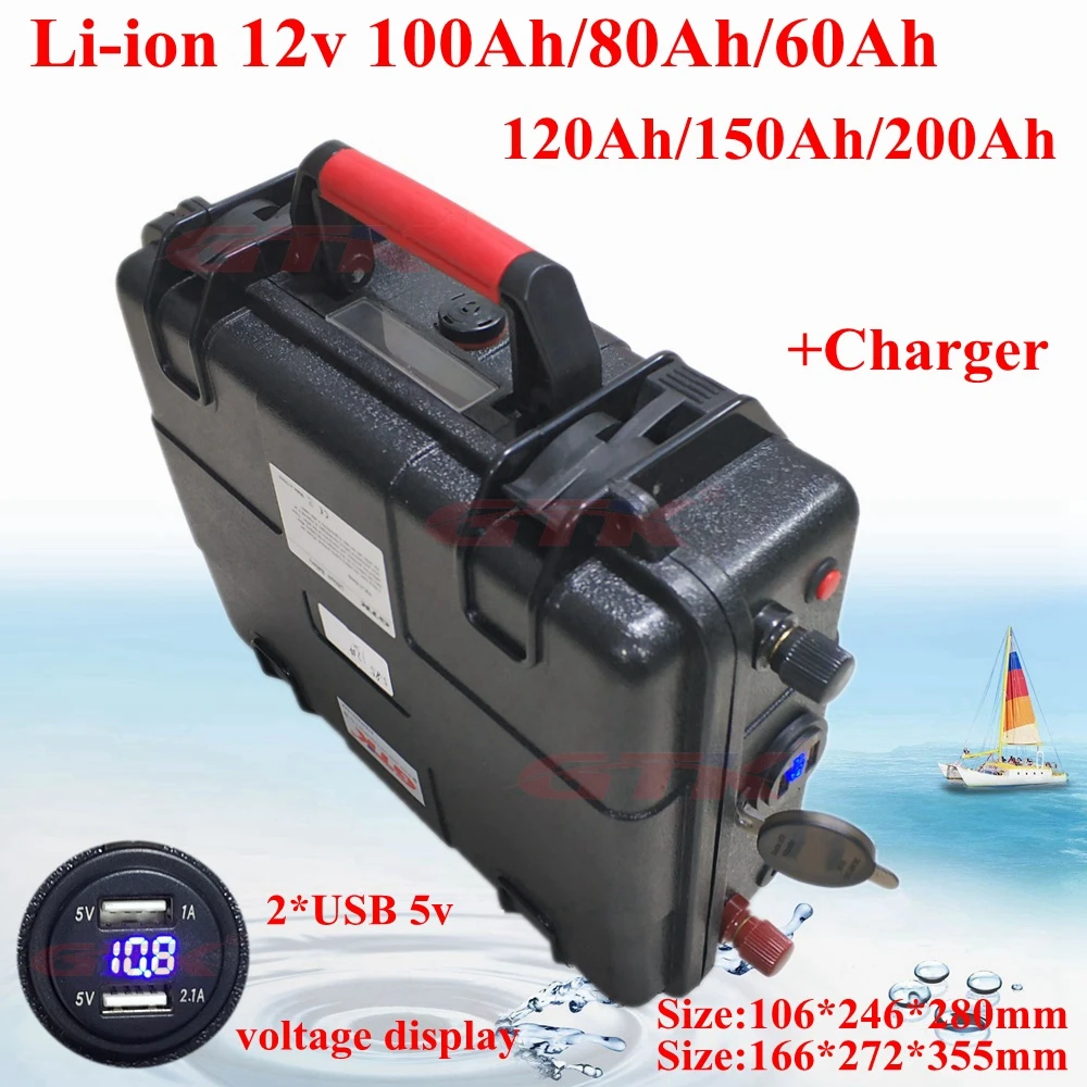 Ultra large capacity 12V 60AH,80AH,100AH,120AH,150AH,180,200AH Lithium