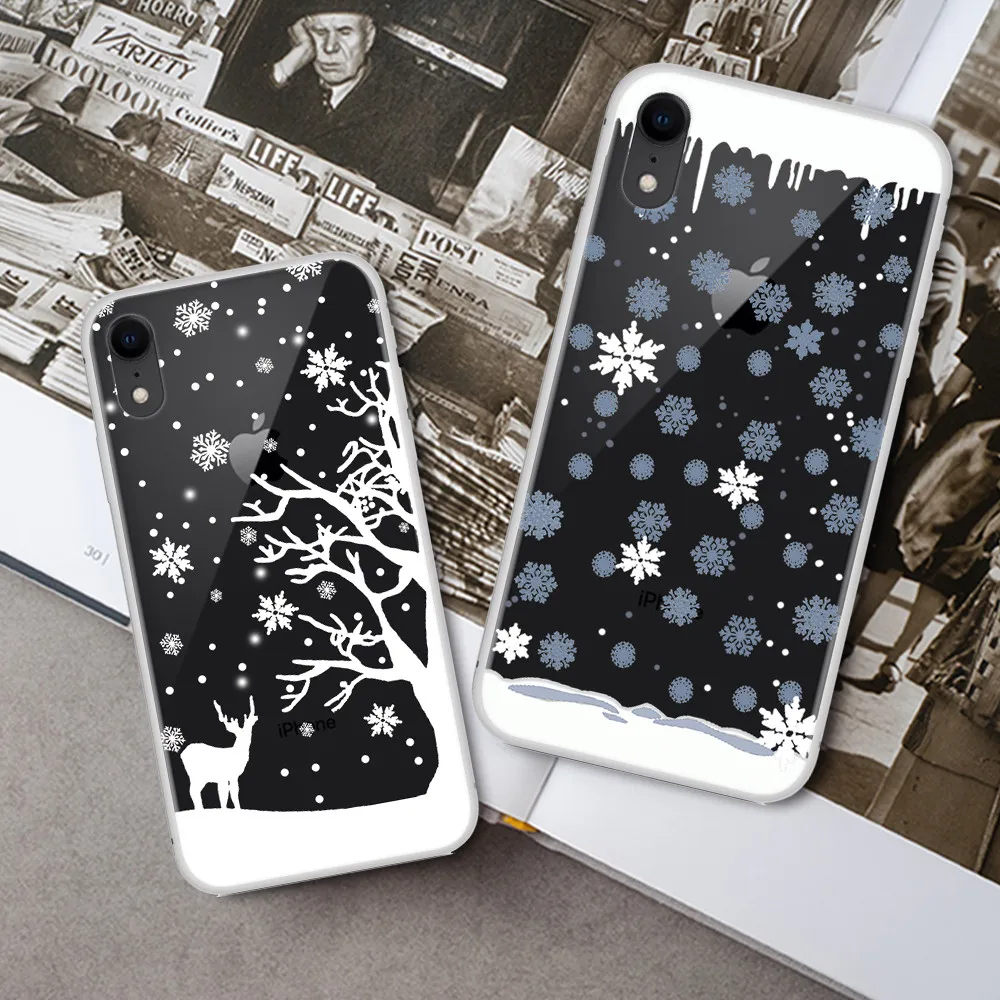 Рождественский чехол для iPhone X 8 7 6 S Plus силиконовый телефона мягкий из ТПУ SE 2020 XS 12