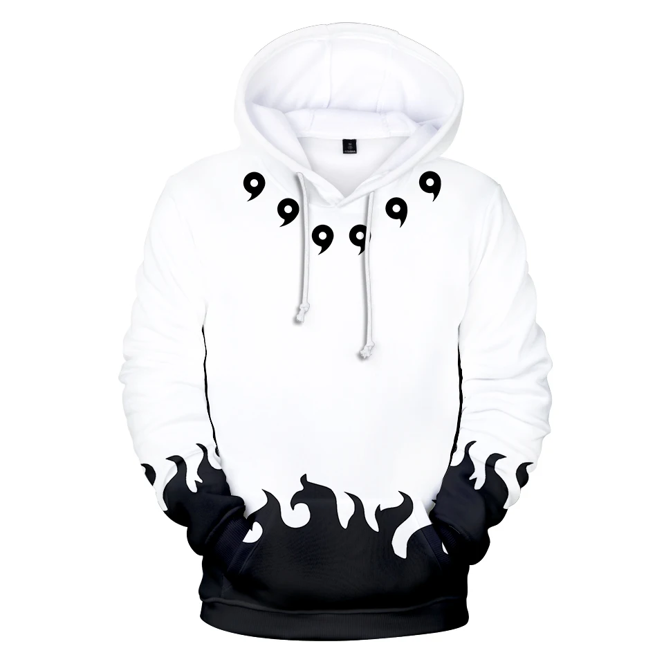  Naruto 3D Hoodies Men/women Fashion Hip Hop Keep Warm Autumn 3D Print Naruto Men's black and white 