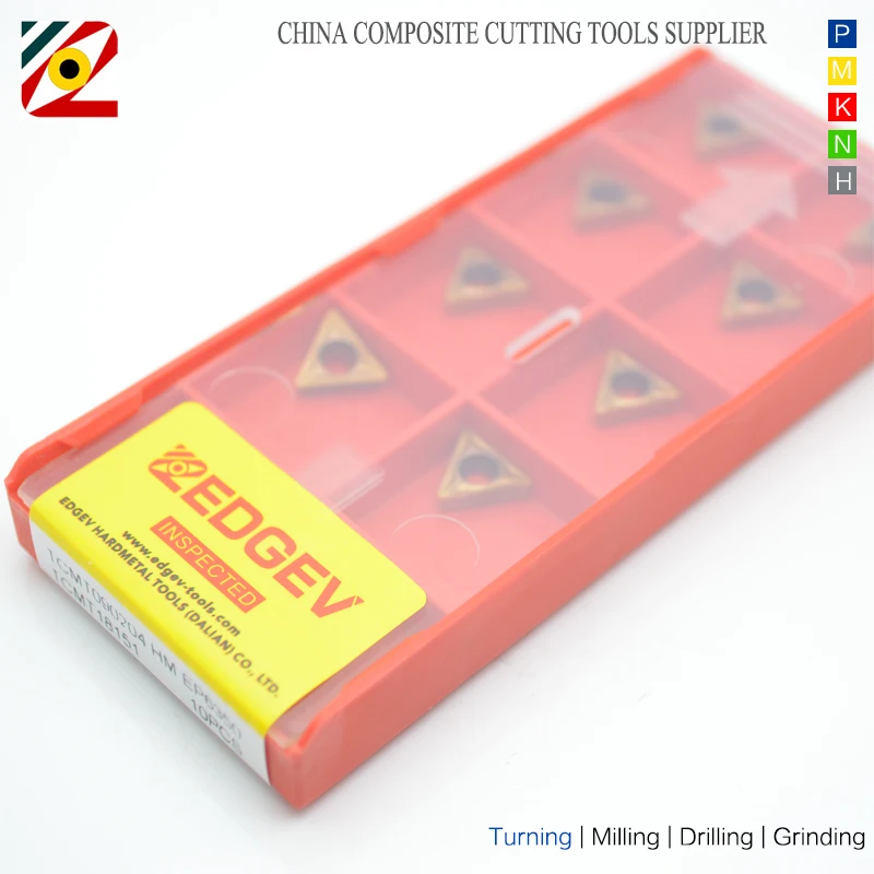 EDGEV CNC ISO карбида вставки TCMT090202/04 Токарные режущие инструменты, токарный инструмент, Индексируемые режущие инструменты обработки нержавеющей стали M