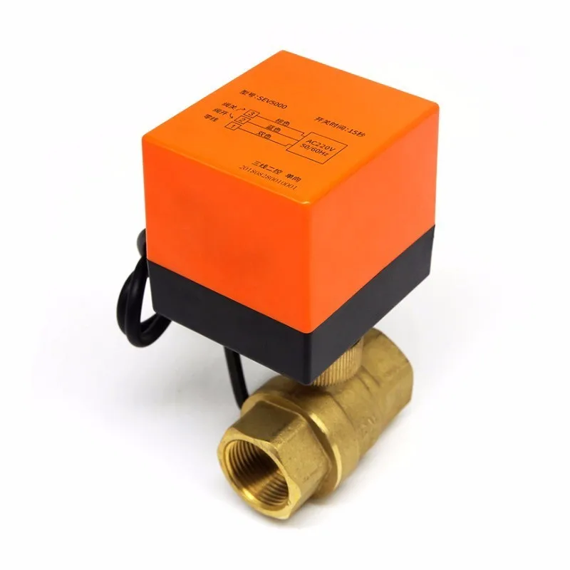 Air conditioning floor heating Parts miniature electric two-way ball valve three-wire two-control one-control Brass water heat