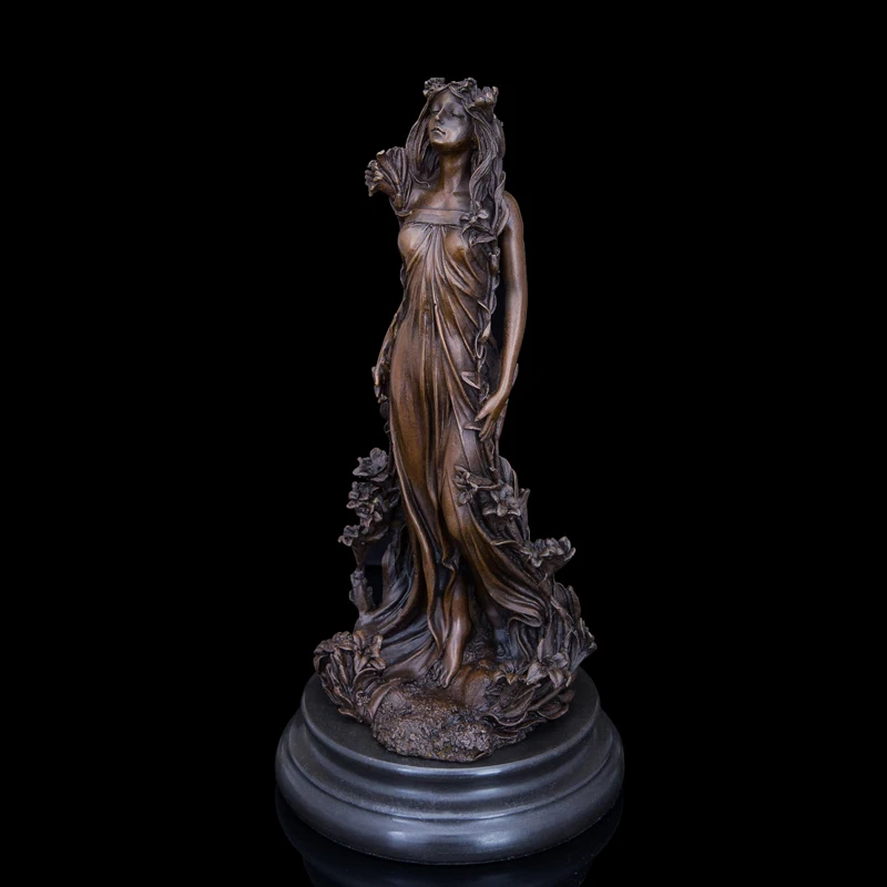 ATLIE Modern Arts Beautiful Faery Statue Bronze Female Sculpture and