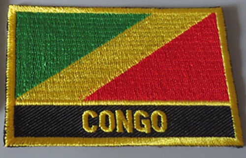 Flag Patch Нашивки с вышивкой в национальном флаге и Металлический Нагрудный значок с флагом CONGO - Цвет: Flag Patch