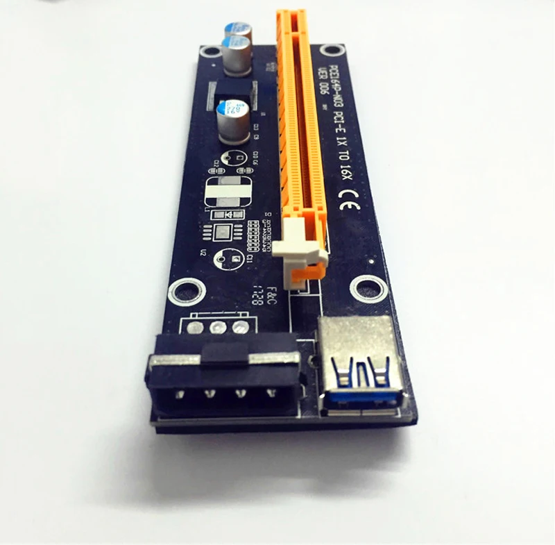 Riser Card USB 3,0 PCI-E Express 1X к 16X Riser Card USB 3,0 удлинитель Кабель 15Pin SATA к 4Pin кабель питания для BTC Miner