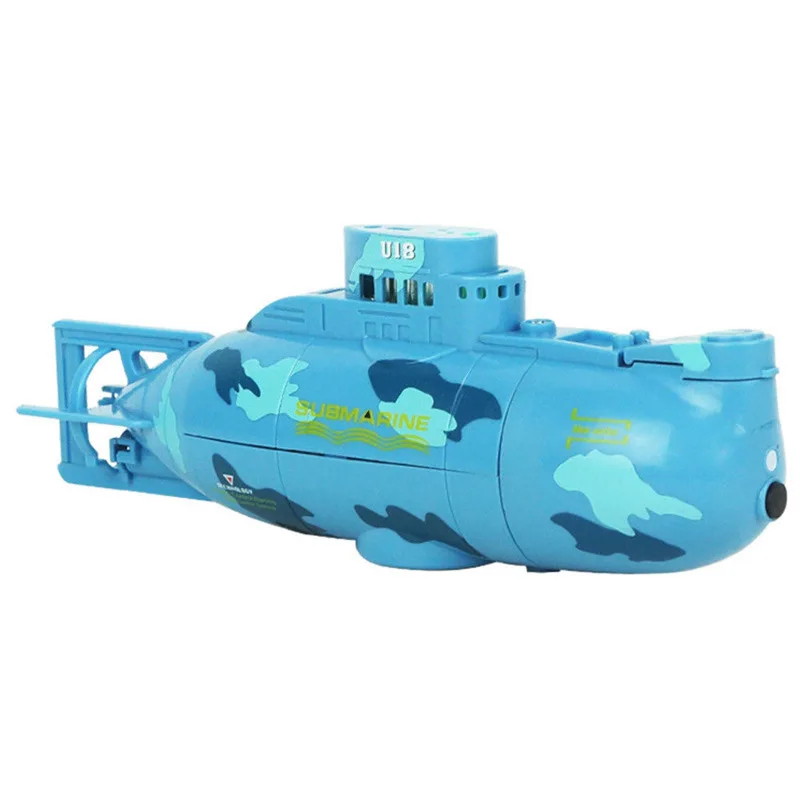 

360 Degree Rotation Mini Remote Control RC Submarine Boat Toy for Lake Pool Blue