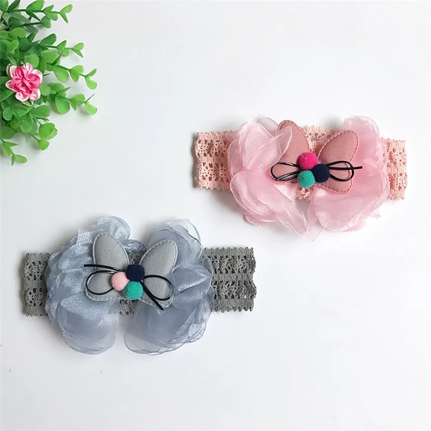Лента мяч бабочка узел Детские Hairband головной убор повязка для волос FF