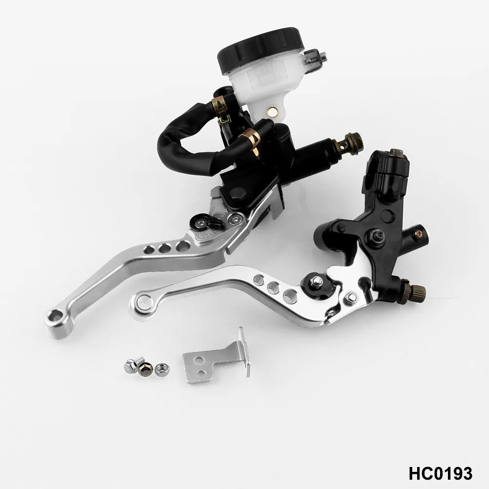 

2PCS Universal Hand Brake for Motorcycle CNC Brake Pump Adjustable Horn Clutch Motorcycle Hydraulic Clutch Handbrake Gold Green