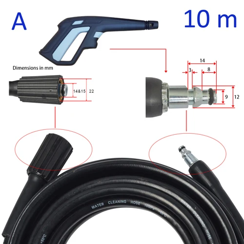 6 8 10 метров 160 бар 2320psi шланг для очистки воды высокого давления шнур трубы для Интерскол Elitech шланг для мойки высокого давления - Цвет: Коричневый