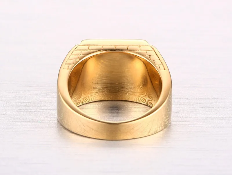 High Quality Men Ring Fashion Gold Color Stainless Steel Rings Mens Wedding Bands Rings For Man Engagement Boy Jewelry