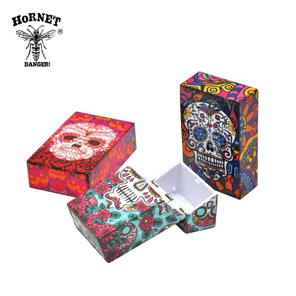 

[HORNET]6 Type Skull Pattern Plastic Cigarette Case Size 95mm*60mm Cigarette Tobacco Storage Case