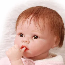 22 дюйма виниловая Кукла reborn Baby очень мягкий силиконовый винил ручной мохер, закрепленный с помощью корня реалистичные детские игрушки Реалистичные дети