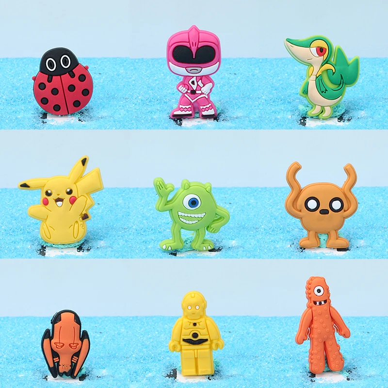 

Ruiyi 4-9 PCS croc decoration DIY Cartoon kawaii Shoes Charms Kids Baby jibibtiz croc Outlanter PVC Shoe Buckles Accessories