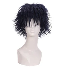 Asesinato de drama peluca azul negro peluca del anime corto peluca cosplay del anime de la peluca del pelo de dibujos animados divertido cabeza desgaste del partido festivo suministros