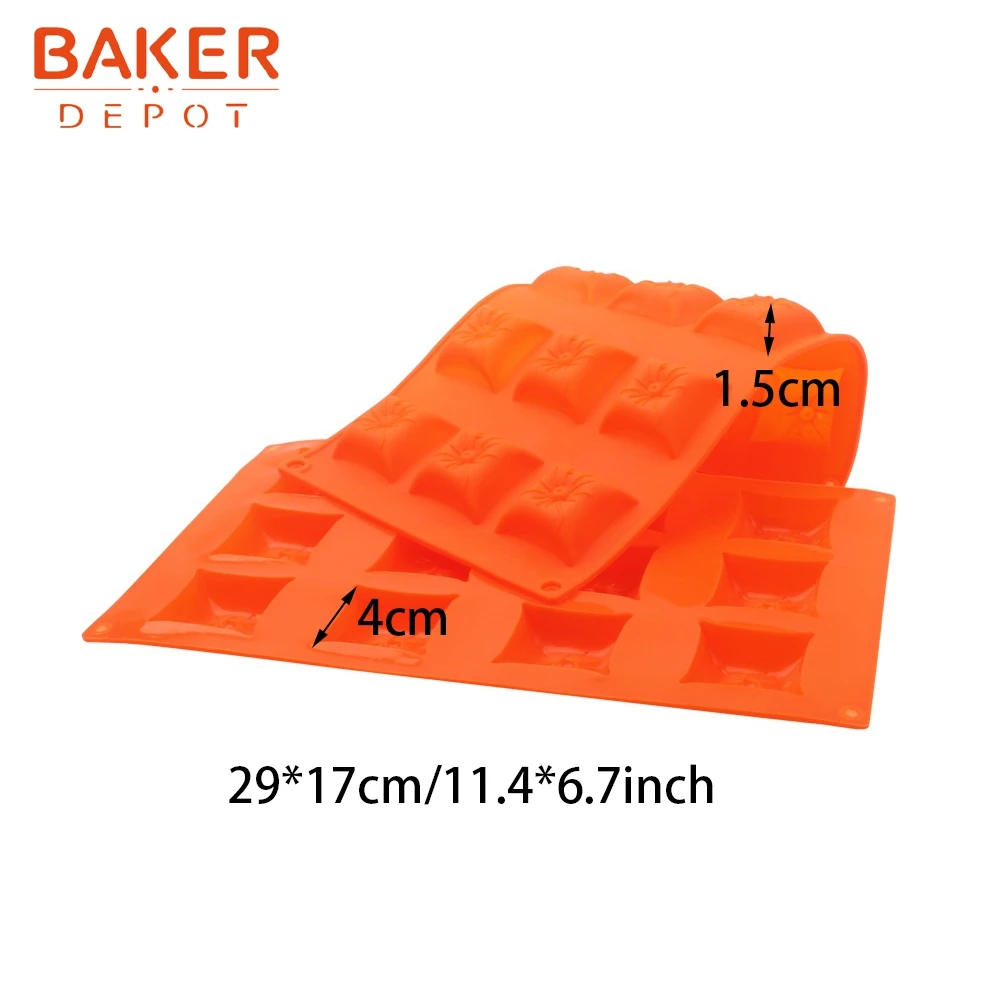 BAKER DEPOT квадратная силиконовая форма для шоколада, конфет, 12 отверстий, инструмент для украшения торта, желе, кубик льда, поднос, форма для выпечки печенья