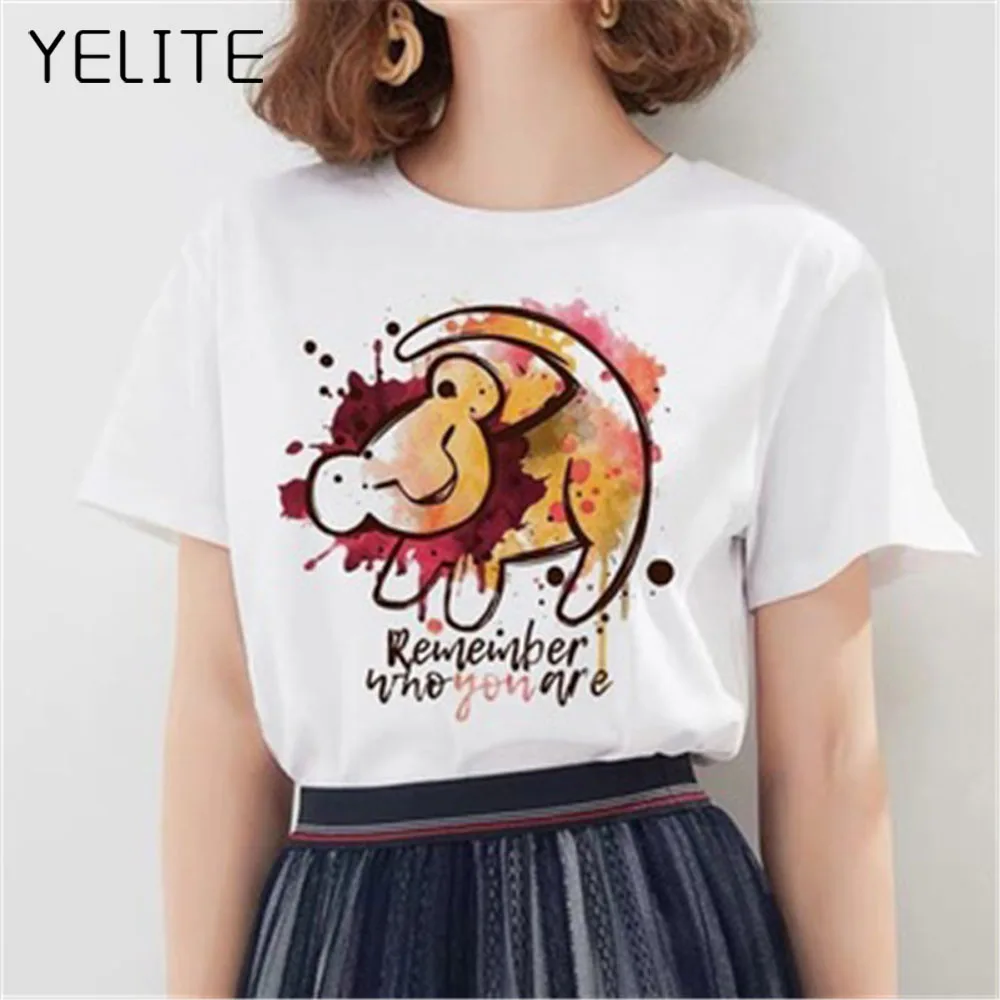

YELITE 2019 New Fashion Girl Lion King Printing T-Shirt Short Sleeve T-Shirt Summer Soft Comfort TShirt for Women Short Sleeve