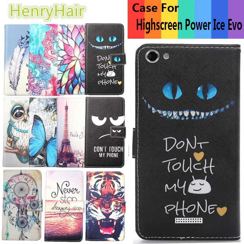 

Top Selling 11 Colors Cartoon Painting PU Leather Magnetic clasp Wallet Cover For Highscreen Power Ice Evo Case