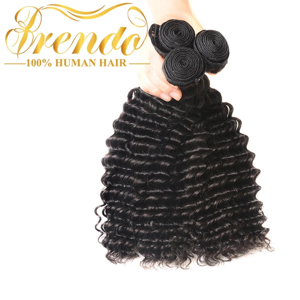 Brazilian Hair Deep Wave Human Hair Bundles Natural Color ...