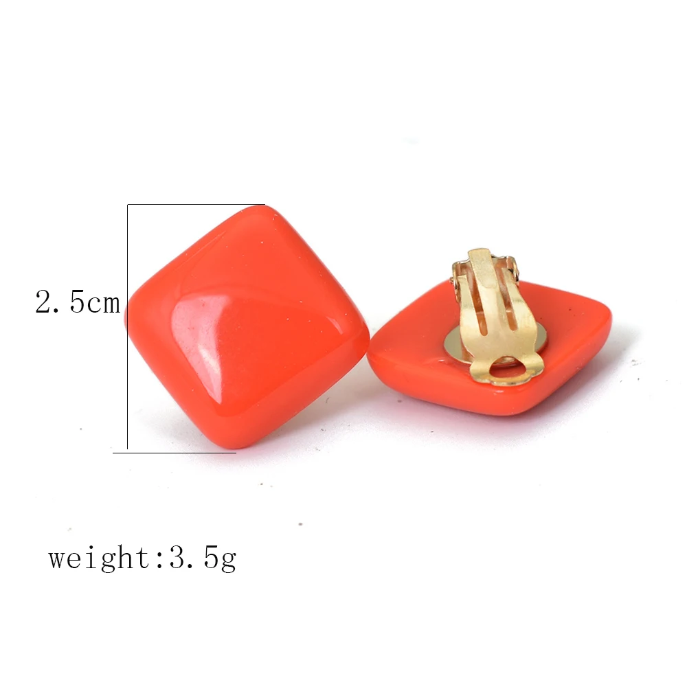 Women Ear Clip Earrings Minimalist Geometric Square