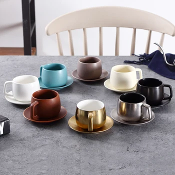 

Concise Italy Tasse Espresso Coffee Cup Ceramic Afternoon Tea Cup And Saucers With Spoon Home Office Coffee Set Free Shipping