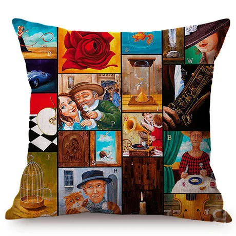 Nordic Abstract Oil Painting Art Vintage Poster Design Noble Life Style Sofa Throw Pillow Case Gallery Decorative Cushion Cover K114-4