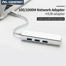 Comfast usb type C концентратор 10/100/1000 Gigabit Ethernet адаптер USB C 3,1 до RJ45 Gigabit Ethernet LAN сеть usb 3,0 Бесплатная драйвер