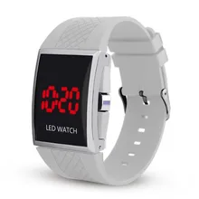 Модные светодиодные цифровые часы Прямоугольные электронные часы модные силиконовые спортивные часы мужские и женские парные часы белый черный