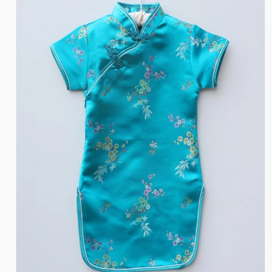 

Lakeblue Floral Chinese Traditional Kids&Girls Cheong-sam Dress Summer Dresses Chinese Style Qipao New Year Gift 080303