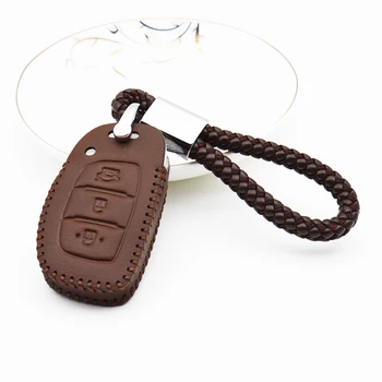 

Leather Car Key Cover Case For Hyundai HB20 i30 ix20 Solaris Creta Getz ix25 i10 i20 Tucson Elantra Santa Fe 2016 2017 2018 ix35