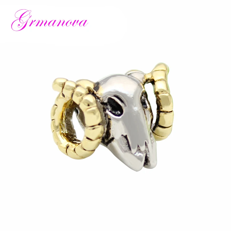 

Beads charm goat animal golden horns Continental treasure making bracelet jewelry Fit Pandora Necklace bracelet