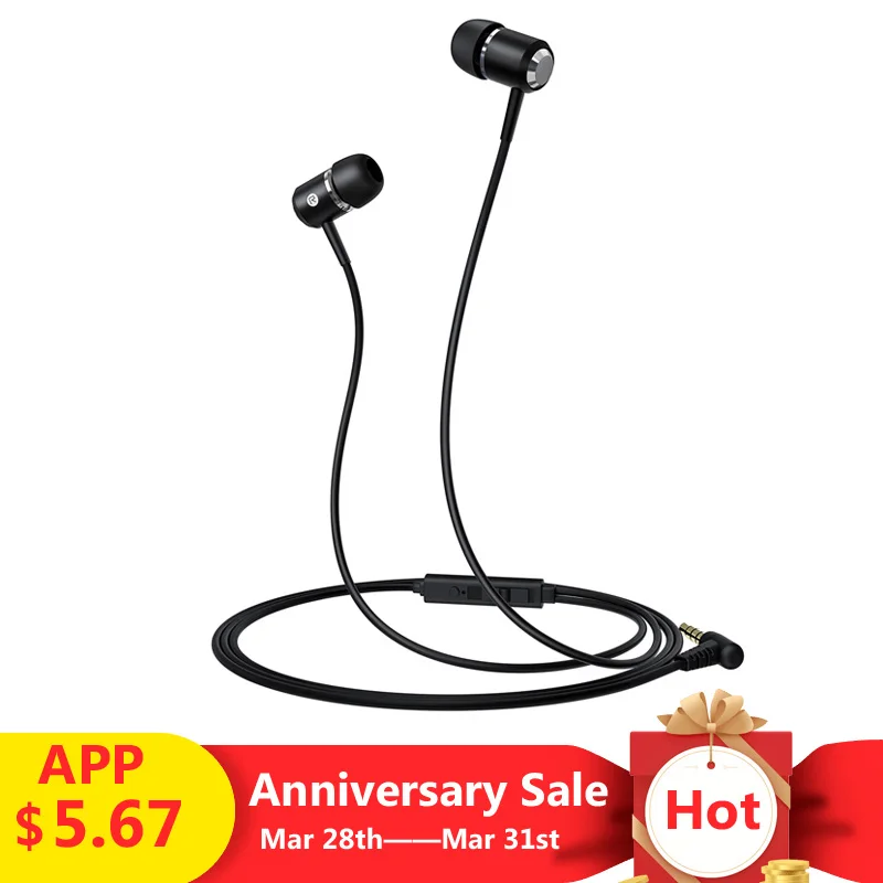 

Mpow BH319 Wired In-Ear Earphones with Mic 3.5mm Jack Port Support Volume Control For iPhone Huawei Xiaomi Samsung MP3 MP4 Pad