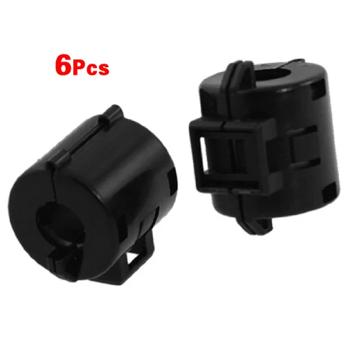 

PHFU 6 pcs Black 8mm Dia Cord Ferrite Core Noise Suppressor Filters