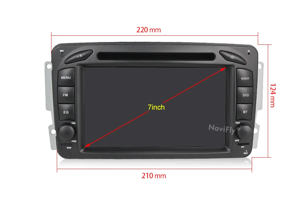 Discount NaviFly Android 8.1 Car dvd multimedia player radio For Mercedes Benz W209 W203 W168 ML W163 W463 Viano W639 Vito GPS Navi BT 9