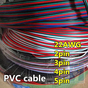10 метров 22AWG 20AWG 18AWG светодиодный кабель красный черный провод 2pin 3pin 4pin 5pin