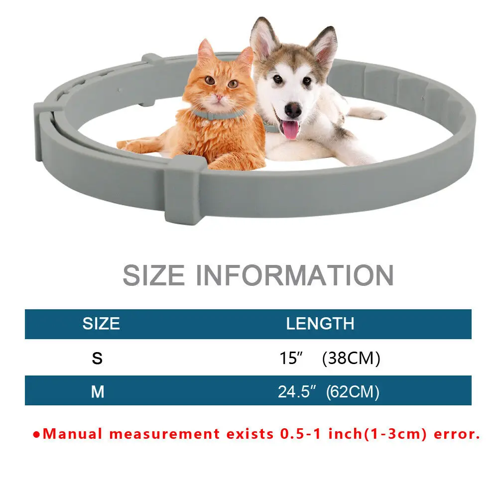

Pet Dog Collar Anti Flea Ticks Mosquitoes Pet Dogs Outdoor Protective Adjustable Premium Natural Ingredients PET Collar 2 Size