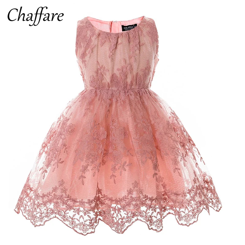

Chaffare Pink Girls Lace Dress Flower Kids Fancy Frocks Baby Birthday Party Dresses Fashion Children Clothing for Girl 2-7 Years