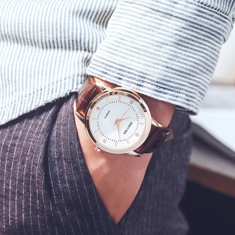 Fashion Leather Lover's Watches Simple Elegant Para Watch Brown Waterproof Couple Watches Gifts For Men/Women Clock Pareja Pair Fashion Leather Lover's Watches Simple Elegant Para Watch Brown Waterproof Couple Watches Gifts For Men/Women Clock Pareja Pair