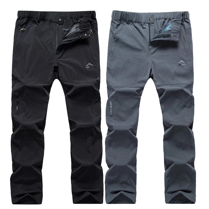 

Men's Summer Hiking Thin Quick Dry Pants Elastic Waist Waterproof Outdoor Sport Climbing Camping Trekking Fishing Trousers VA551