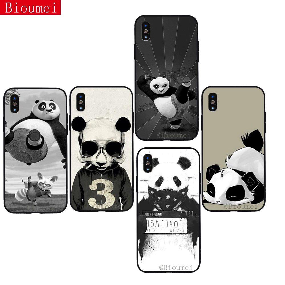 

Bioumei Bad Panda Mask fashion Soft TPU Case for iphone XR XS Max Back Cover Case for iphone X XS 6 6S 7 8 Plus 5 15