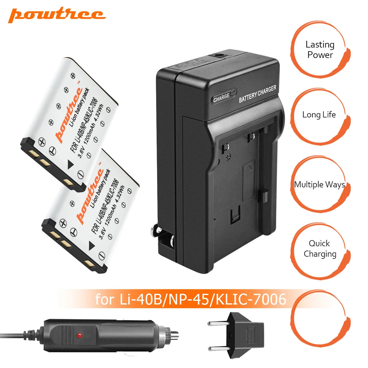 

2X Li-40B LI-42B LI40B LI42B Batteries+Charger USB for Olympus for Nikon Fuji NP-45 NP 45A 45B 45S EN-EL10 ENEL10 L15
