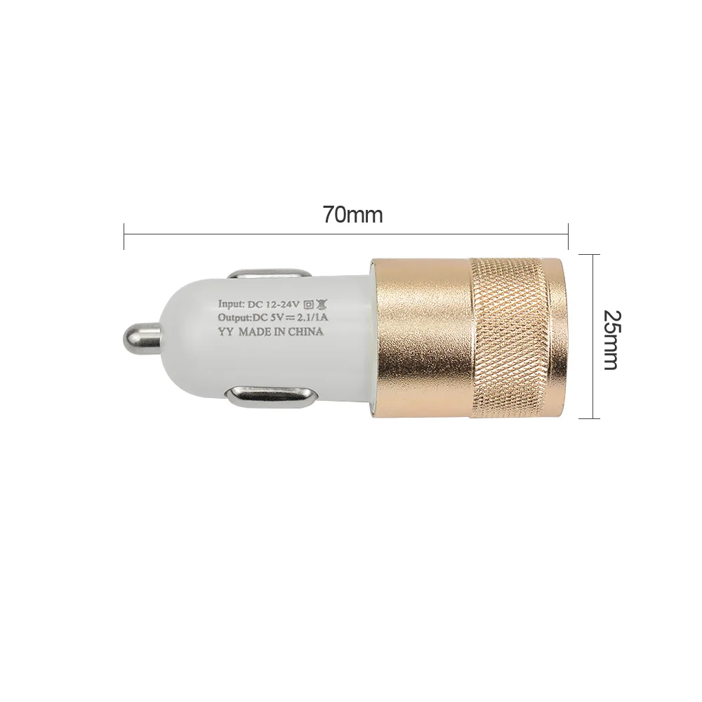 AOSHIKE маленькая двойная стальная пушка USB Автомобильное зарядное устройство