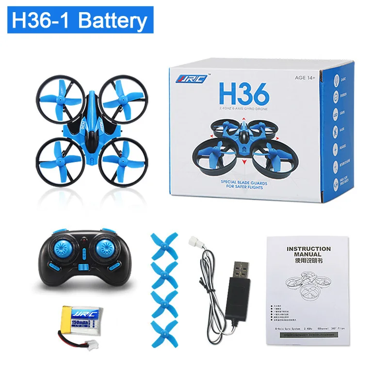 JJRC H36 мини Drone Quadcopter 3D флип Безголовый режим один ключ возвращение вертолет дроны VS JJRC H8 Mini Дрон best игрушки для детей - Цвет: H36-Blue-1 Battery