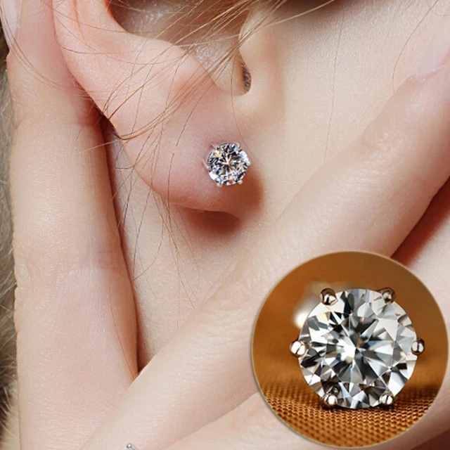 Lnrrabc Aaa Simple New Design Rhinestones Crystal Silver Stud Lnrrabc Aaa Simple New Design Rhinestones Crystal Silver Stud Earrings Piercing Ear Studs For Women Wedding