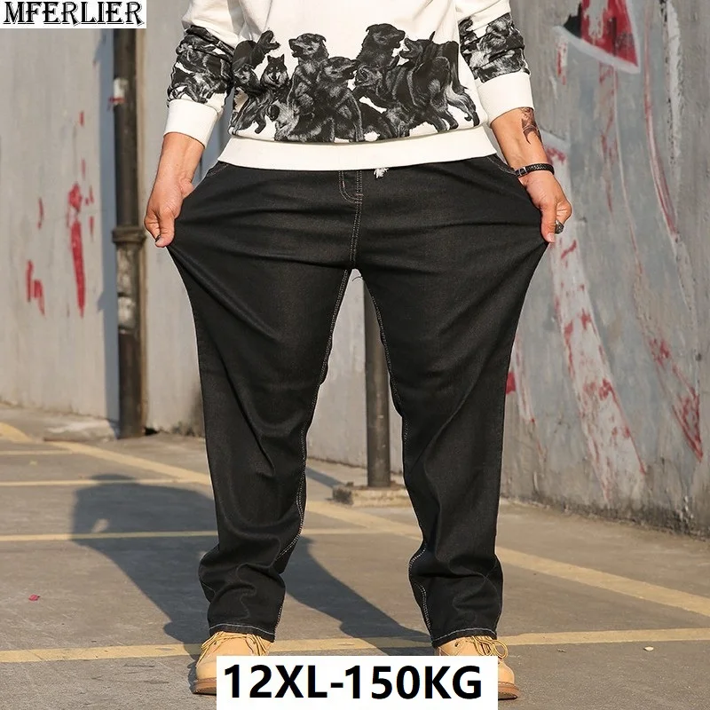 large size men jeans 9XL 10XL autumn casual Trousers pants high waist high street Elasticity straight 8XL jeans autumn Stretch large size men jeans 9XL 10XL autumn casual Trousers pants high waist high street Elasticity straight 8XL jeans autumn Stretch