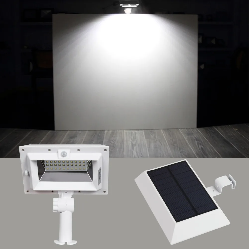T SUNRISE 30 LED Outdoor Wall Light 3000K/6000K LED Solar Gutter light PIR Solar Motion Sensor Lamp Waterproof IP44 Steet Light