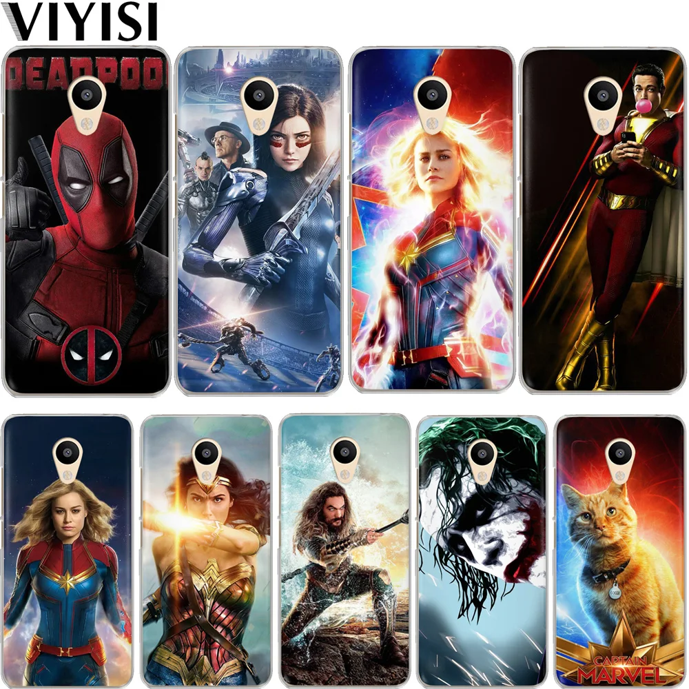 

Luxury Captain Marvel DC Joker Shazam Deadpool Phone Case For Meizu Pro7 Case U20 U10 M6 5 Note M5S 5C M3s 3Note Pro6 Coque Etui