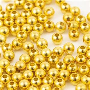 Gold 2, 3, 4, 6 мм Металлические бусины для изготовления ювелирных изделий и шармов, круглые бусины для поделок, бусины для рукоделия,, M103 - Цвет: Gold